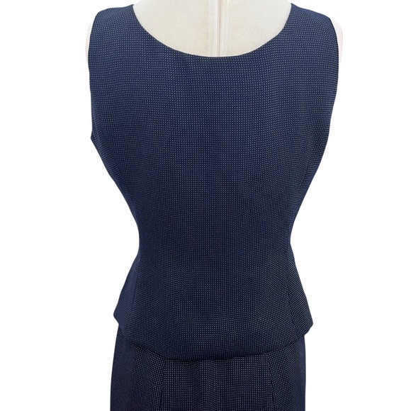 LE SUIT 2PC Navy Blue Polka Dot Skirt Set Sz 6P - Picture 10 of 12